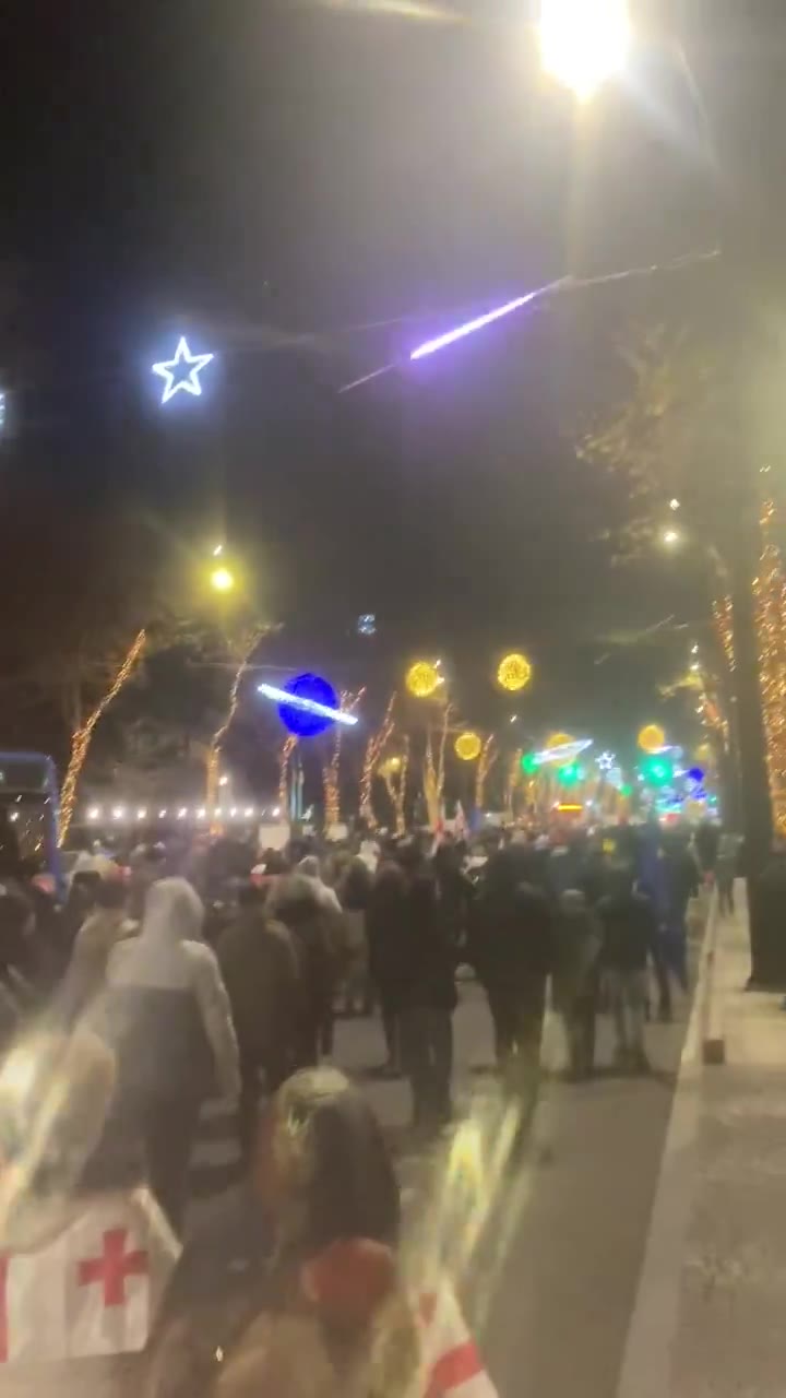 Tbilisi: “Rachvelians’ march” - those hailing from Racha region in western Georgia. walk to join protesters on Rustaveli avenue 