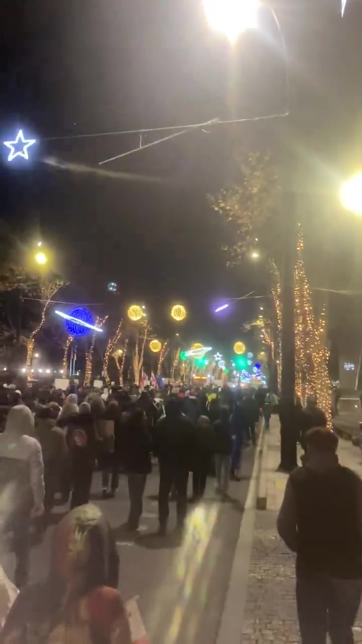 Tbilisi: “Rachvelians’ march” - those hailing from Racha region in western Georgia. walk to join protesters on Rustaveli avenue 