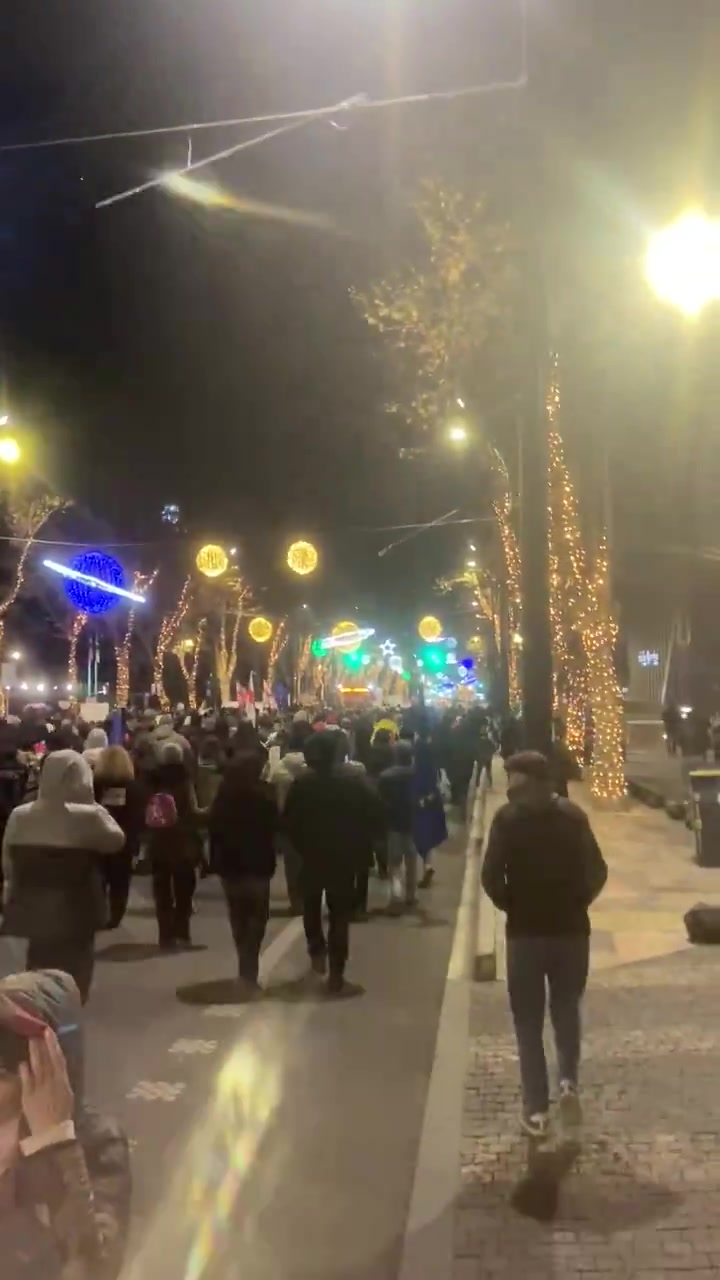 Tbilisi: “Rachvelians’ march” - those hailing from Racha region in western Georgia. walk to join protesters on Rustaveli avenue 