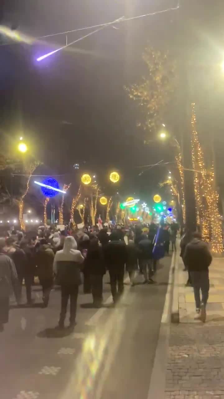 Tbilisi: “Rachvelians’ march” - those hailing from Racha region in western Georgia. walk to join protesters on Rustaveli avenue 