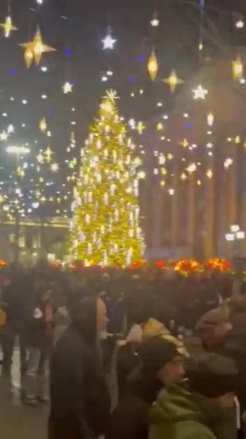 Protesters gather on Tbilisi's Rustaveli Avenue for Day 37 of Georgia Protests. Rallies continue amid Orthodox Christmas holidays, usually a passive week in Georgia. Day-offs have been announced for public institutions until January 10. Muro Takalandze