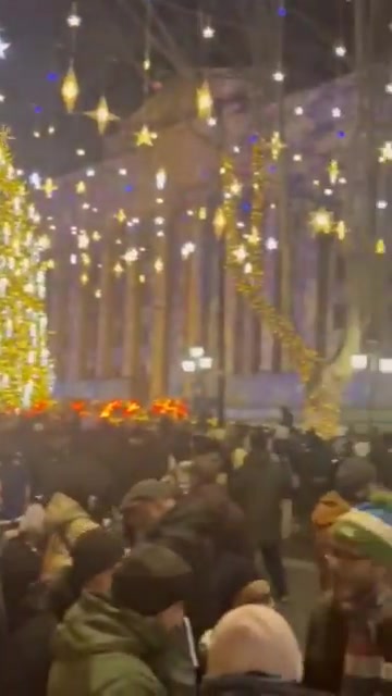 Protesters gather on Tbilisi's Rustaveli Avenue for Day 37 of Georgia Protests. Rallies continue amid Orthodox Christmas holidays, usually a passive week in Georgia. Day-offs have been announced for public institutions until January 10. Muro Takalandze