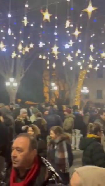 Protesters gather on Tbilisi's Rustaveli Avenue for Day 37 of Georgia Protests. Rallies continue amid Orthodox Christmas holidays, usually a passive week in Georgia. Day-offs have been announced for public institutions until January 10. Muro Takalandze