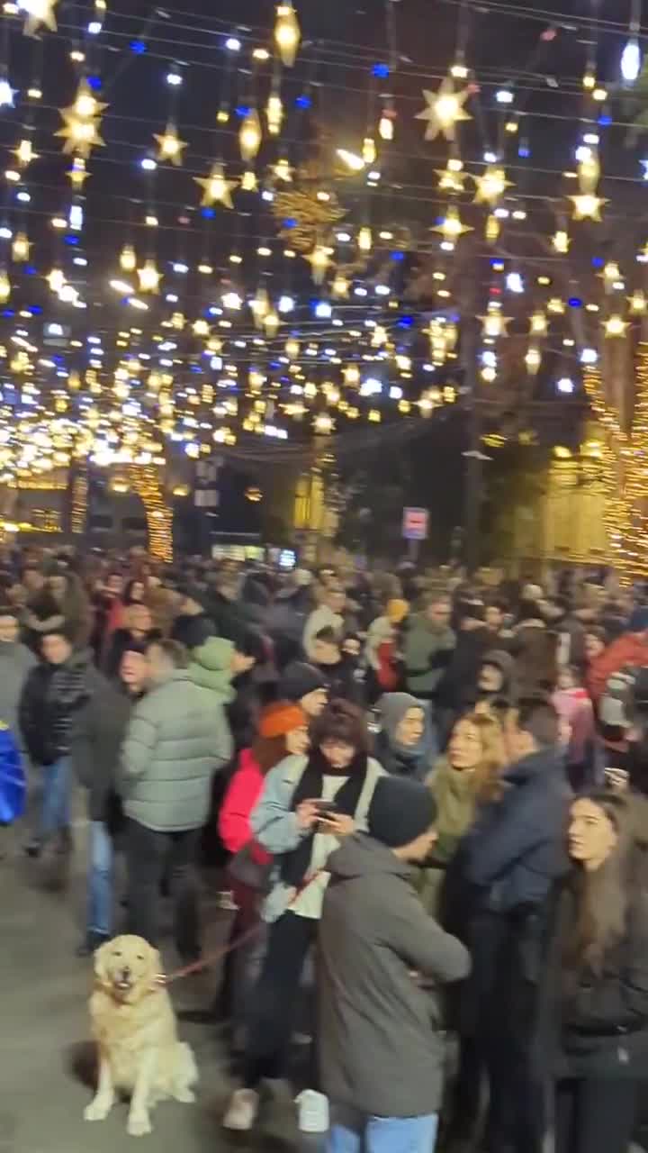 Tbilisi's Rustaveli Avenue now, on Day 39 of non-stop GeorgiaProtests. Demonstrators plan to also gather tomorrow evening near Kashveti Church, across the street from parliament, to mark Orthodox Christmas (January 7) together. Nini Gabritchidze/Civil.ge