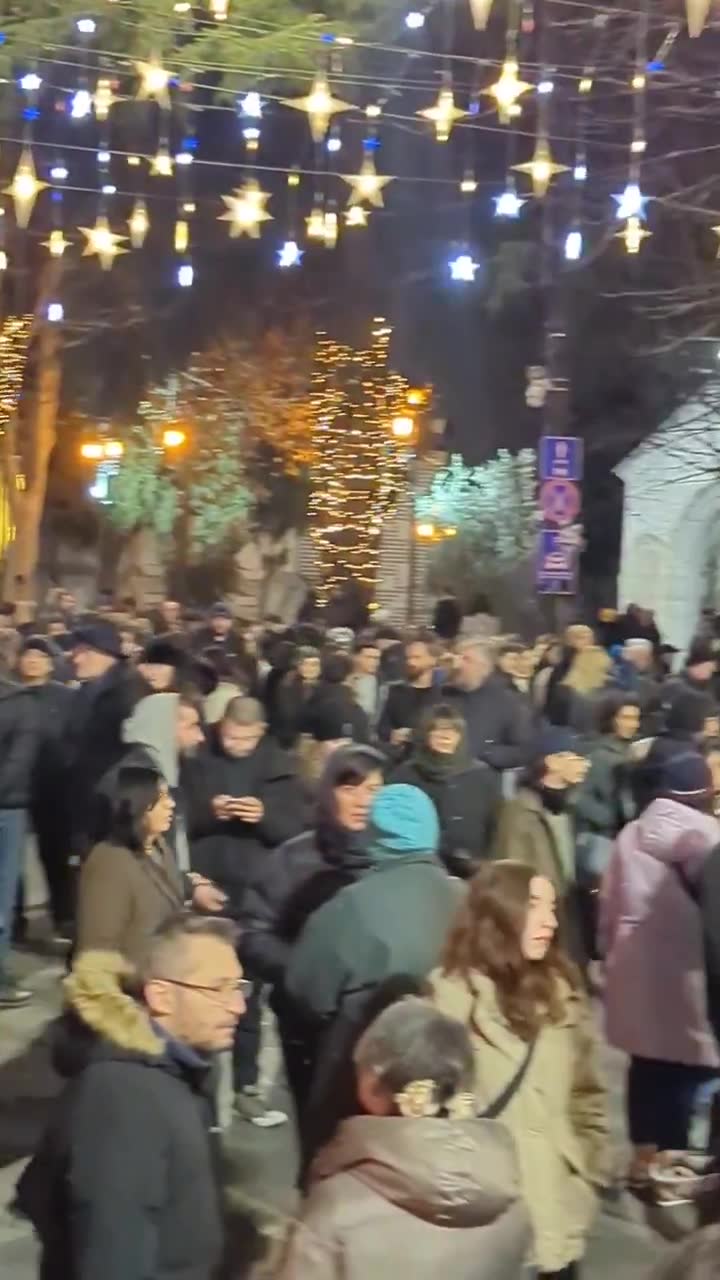 Tbilisi's Rustaveli Avenue now, on Day 39 of non-stop GeorgiaProtests. Demonstrators plan to also gather tomorrow evening near Kashveti Church, across the street from parliament, to mark Orthodox Christmas (January 7) together. Nini Gabritchidze/Civil.ge