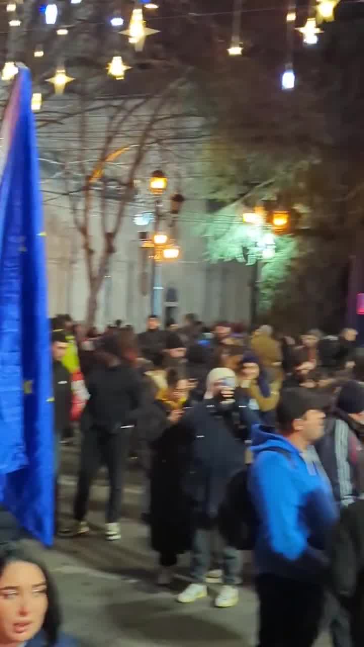 Tbilisi's Rustaveli Avenue now, on Day 39 of non-stop GeorgiaProtests. Demonstrators plan to also gather tomorrow evening near Kashveti Church, across the street from parliament, to mark Orthodox Christmas (January 7) together. Nini Gabritchidze/Civil.ge