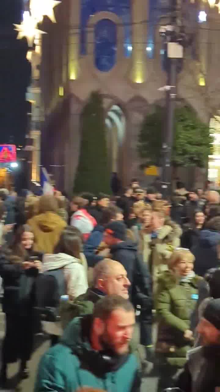 Tbilisi's Rustaveli Avenue now, on Day 39 of non-stop GeorgiaProtests. Demonstrators plan to also gather tomorrow evening near Kashveti Church, across the street from parliament, to mark Orthodox Christmas (January 7) together. Nini Gabritchidze/Civil.ge