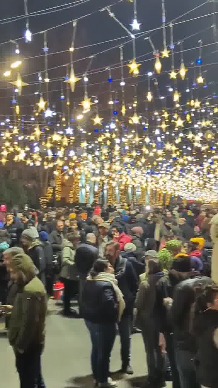 Tbilisi's Rustaveli Avenue now, on Day 39 of non-stop GeorgiaProtests. Demonstrators plan to also gather tomorrow evening near Kashveti Church, across the street from parliament, to mark Orthodox Christmas (January 7) together. Nini Gabritchidze/Civil.ge