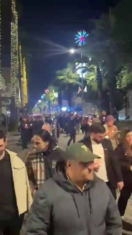 Protesters have also gathered in the coastal city of Batumi, marking Orthodox Christmas as they march together through the city streets while singing Christmas chants