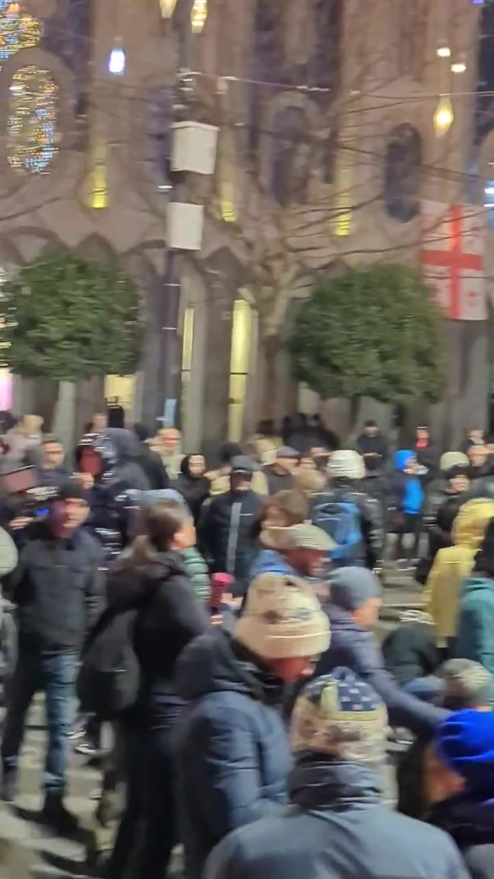 Day 42 . Rustaveli Avenue is blocked again. The protest is going on in Kutaisi, Zugdidi, and Batumi. Protesters demand NewElectionsforGeorgia and the release of illegally detained people