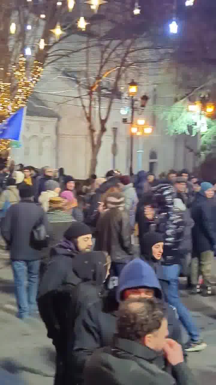 Day 42 . Rustaveli Avenue is blocked again. The protest is going on in Kutaisi, Zugdidi, and Batumi. Protesters demand NewElectionsforGeorgia and the release of illegally detained people