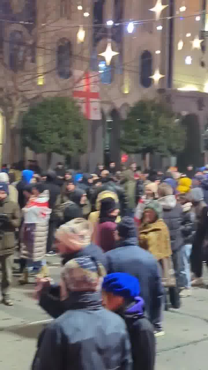 Day 42 . Rustaveli Avenue is blocked again. The protest is going on in Kutaisi, Zugdidi, and Batumi. Protesters demand NewElectionsforGeorgia and the release of illegally detained people