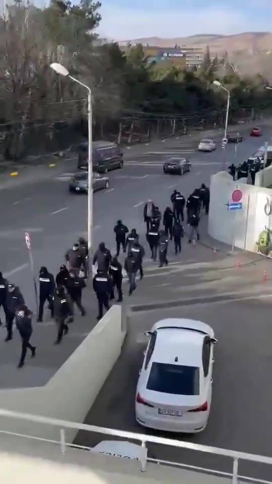 Happening now: police mobilization in front of Tbilisi Mall. Video: