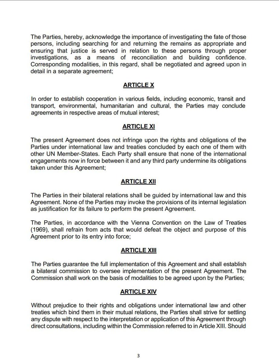 Azerbaijan–Armenia Peace Agreement – Main Conditions: The Soviet-era republican borders are confirmed as the recognized borders of the independent states. Both sides pledge to respect each other’s sovereignty, territorial integrity, border inviolability, and political independence. No territorial claims now or in the future; no actions undermining territorial integrity or political unity. No use or threat of force, no interference in internal affairs, and no allowing third parties to use their territory for force against the other. After exchanging ratification documents, the two countries will establish diplomatic relations in line with the 1961 and 1963 Vienna Conventions