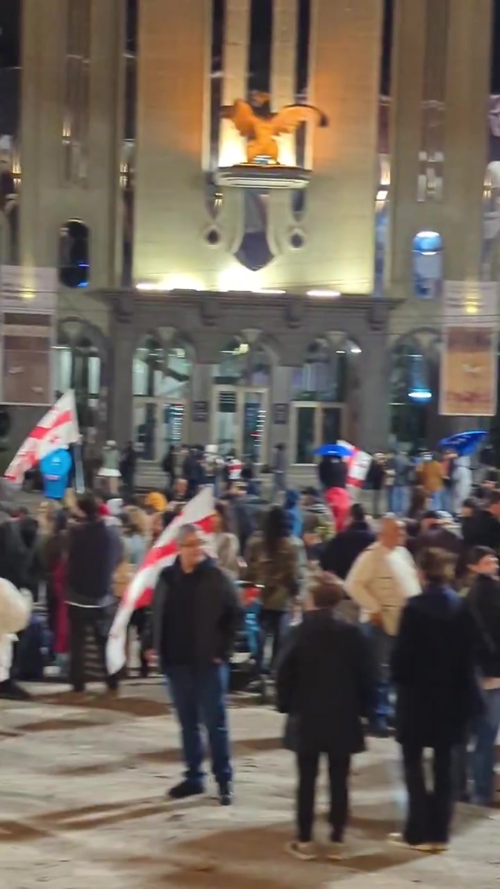 Protesters again block Tbilisi's Rustaveli Avenue in first rally after new laws took force introducing jail time for protest-related offences, and despite police warnings to identify and punish protesters who disobey. Day 324 of GeorgiaProtests  Nini Gabritchidze/Civil.ge