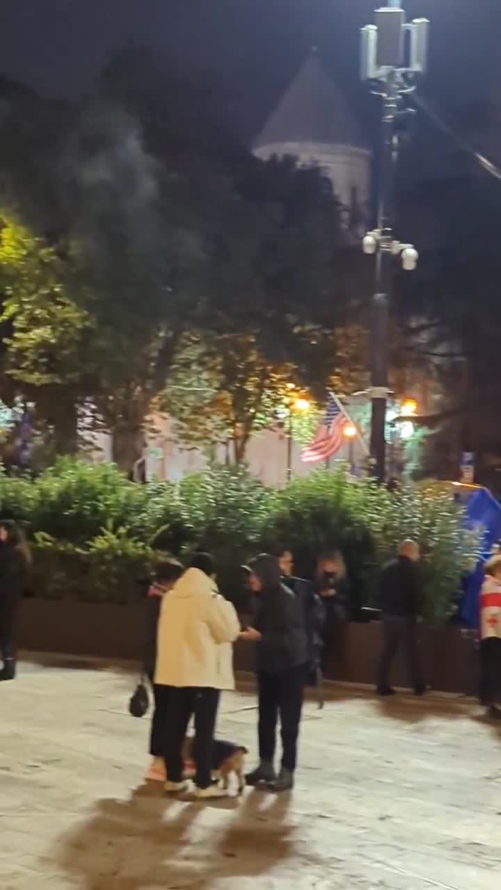 Protesters again block Tbilisi's Rustaveli Avenue in first rally after new laws took force introducing jail time for protest-related offences, and despite police warnings to identify and punish protesters who disobey. Day 324 of GeorgiaProtests  Nini Gabritchidze/Civil.ge