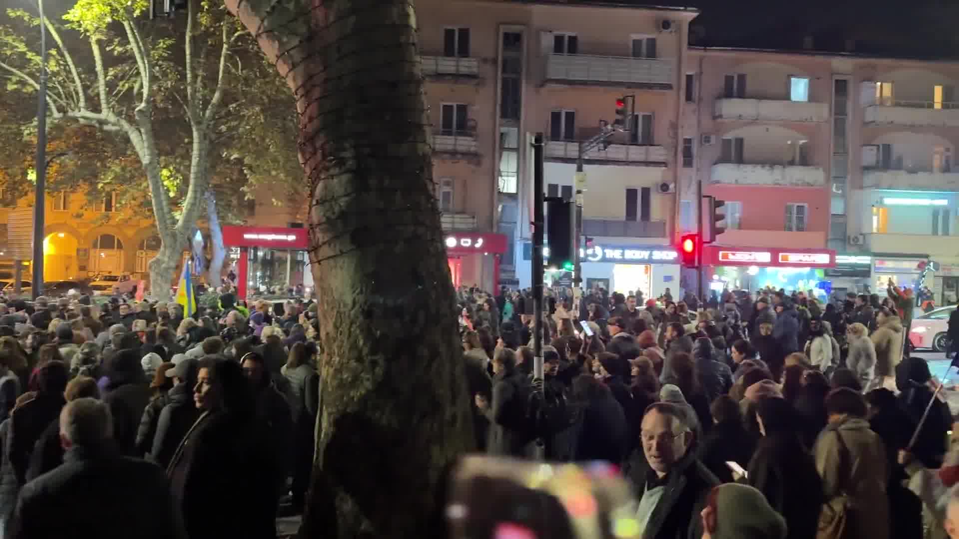 Chavchavadze Avenue is blocked. Wave of people are marching towards the Rustaveli Avenue. 366 days of non-stop, uninterrupted Georgia Protests. There’s another march coming from different location
