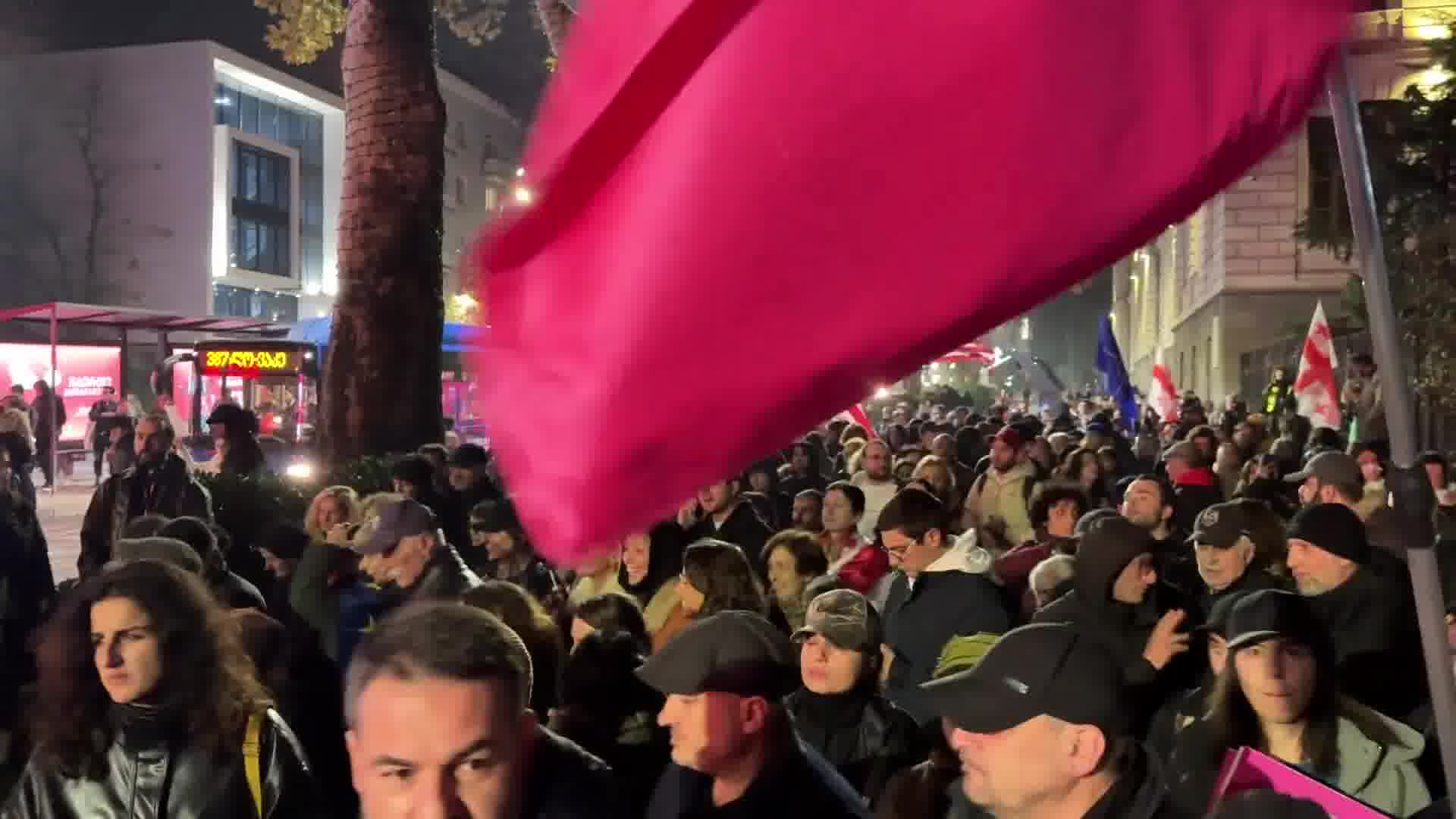 Chavchavadze Avenue is blocked. Wave of people are marching towards the Rustaveli Avenue. 366 days of non-stop, uninterrupted Georgia Protests. There’s another march coming from different location