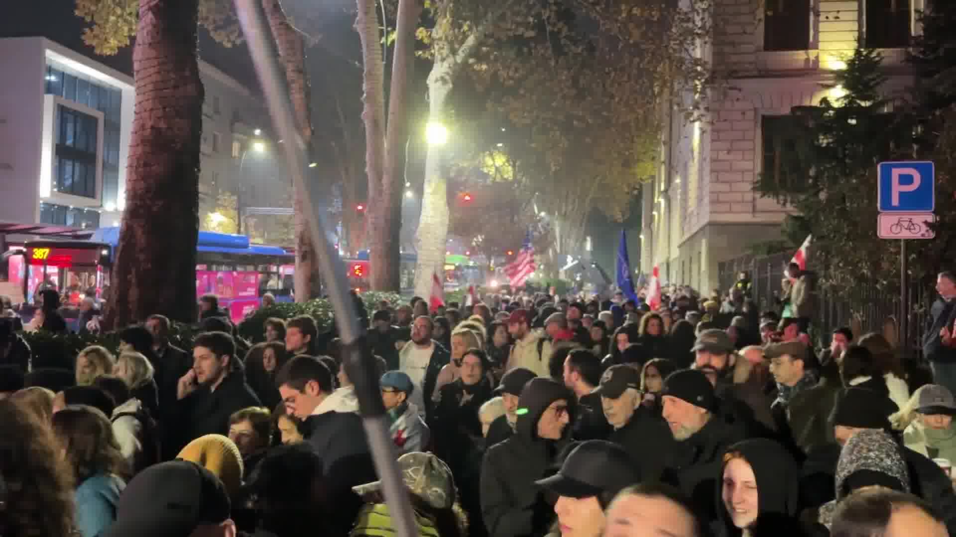 Chavchavadze Avenue is blocked. Wave of people are marching towards the Rustaveli Avenue. 366 days of non-stop, uninterrupted Georgia Protests. There’s another march coming from different location