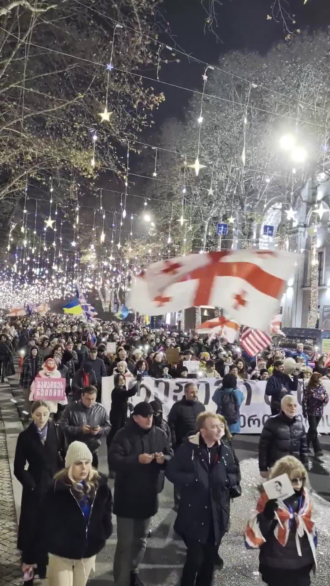 Tiflis'te günlük protestolar devam ederken, polis protesto kısıtlamalarını kaldırımlara kadar genişleten yeni yasaları uygulamaya koyacağı konusunda uyarıda bulundu. Nini Gabritchidze/Civil.ge